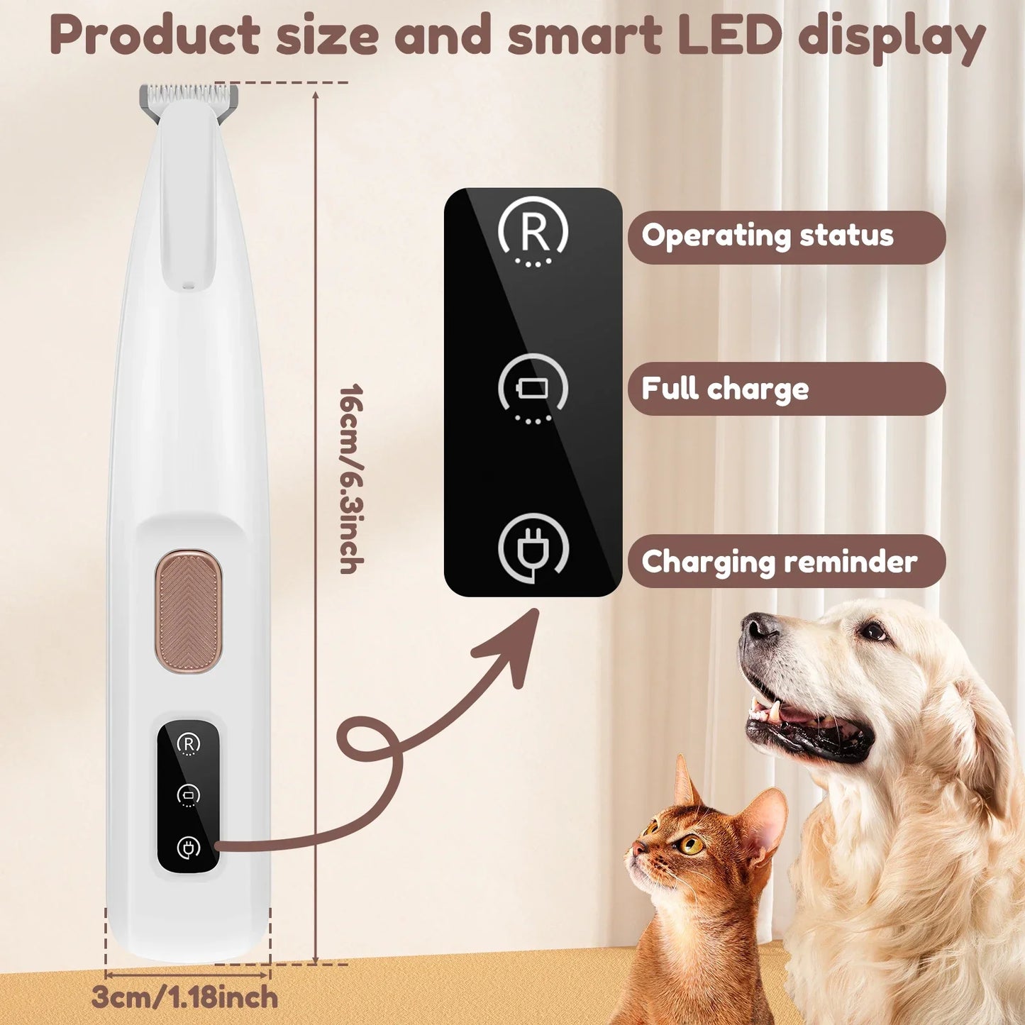 "LED Quiet Pet Nail Grinder